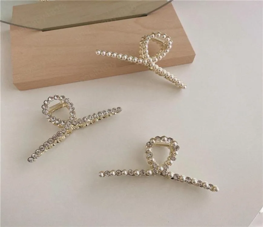 New Fashion Women Hair Claws Pearl Decorative Metal Hair Clip Claw Hairdressing Tool Hair Accessories3288485