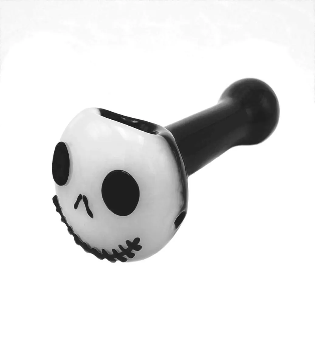 Skull Pipe 4インチハンド喫煙パイプDARリグのための黒と白の喫煙パイプ4730119