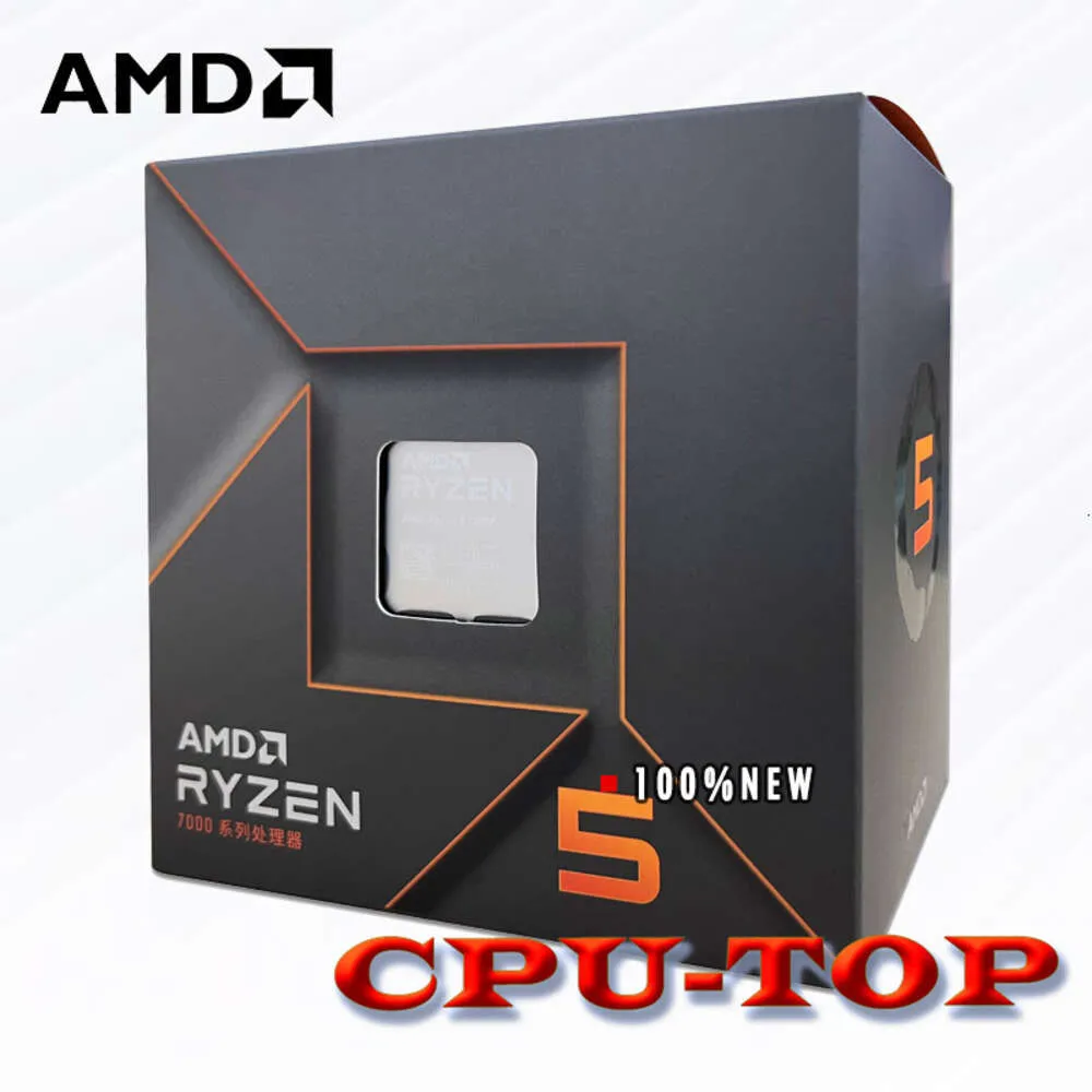 New AMD Ryzen 5 7500F R5 7500Fボックス3.7GHz 6C/12T CPUプロセッサ5NM L3 = 32M 100-000000597ファン付きソケットAM5