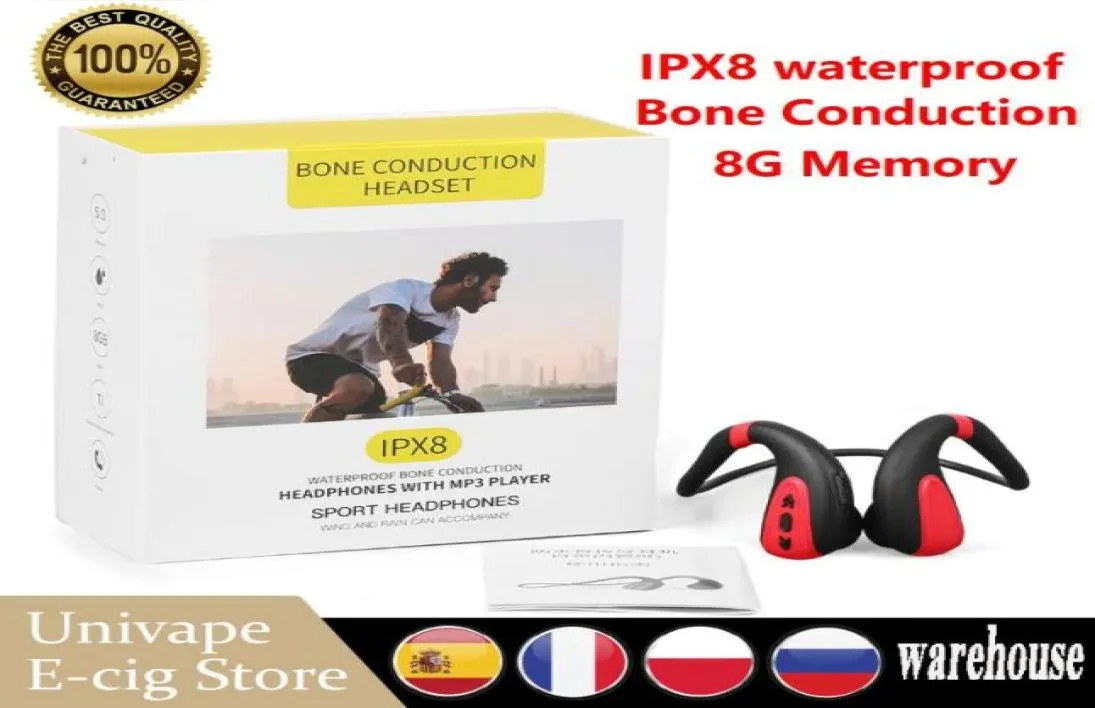 IPX8 lecteur de musique de natation étanche 2 en 1 casque 8G mémoire MP3 Bluetooth casque de téléphone sans fil Version4934894