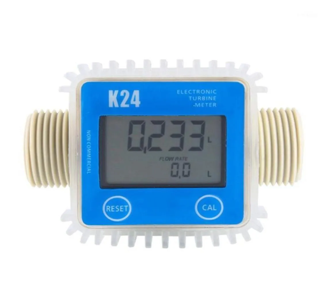 1 PCS K24 LCD Turbin Digital bränsleflödesmätare som används allmänt för kemikalier Water13532796