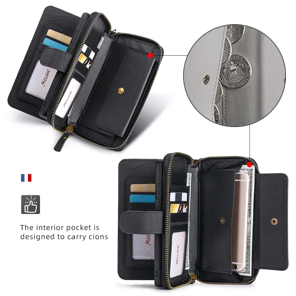 Luksusowa torebka portfela skórzana obudowa telefoniczna dla Samsung S21 S22 S23 S24 S20 Plus S10 Uwaga 20 Ultra Note 10 Plus Case Card Torby 1PC