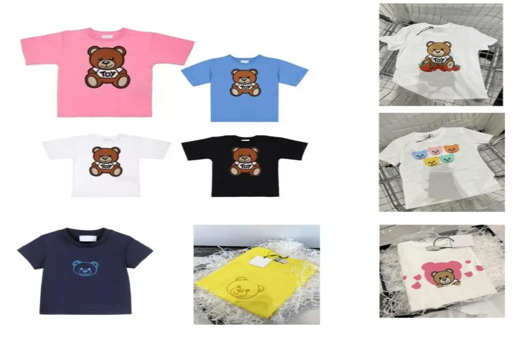 14 컬러 어린이 디자이너 곰 Tshirts 티 탑 베이비 소년 소녀 M 글자 인쇄 패션 통기성 어린이 의류 8756490