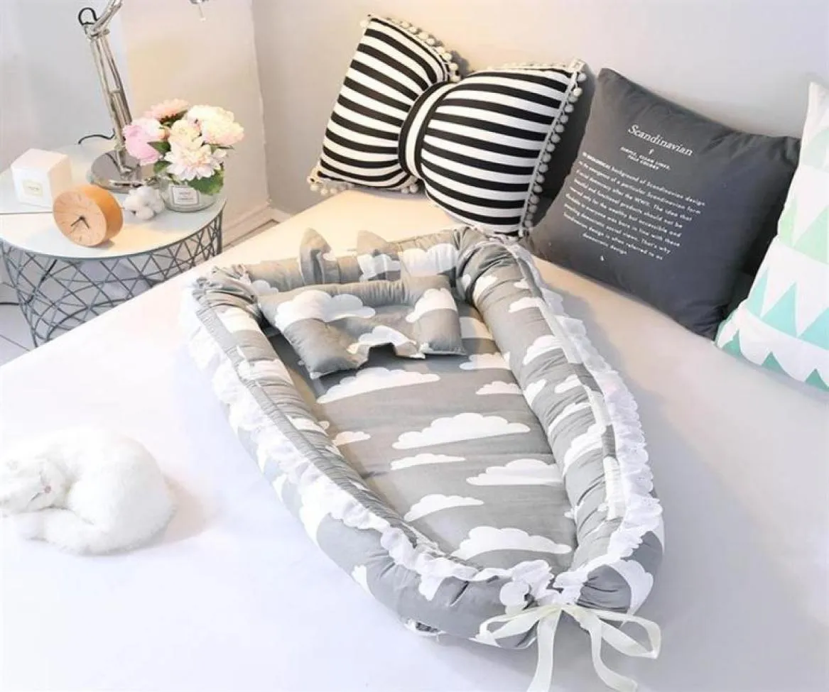 Baby Nest Boed Travel Crib Niemowlę Sleka Bawełna Cradle Przenośna przytulna 90 55 cm Born Bassinet BB Artefact Cribs284U1912137