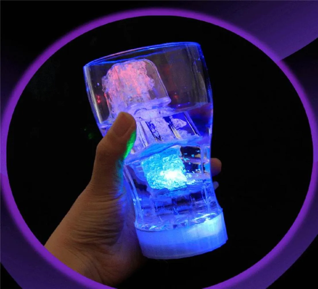 물 센서 스파클링 된 LED 아이스 큐브 라미운스 멀티 컬러 빛나는 마실 수있는 장식 이벤트 파티 웨딩 07080799368753