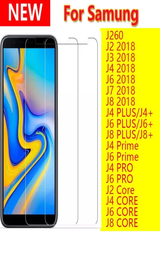 25d Clear Hartowany Szklany Szklany Protektor ekranu dla Samsung Galaxy J260 J2 J3 J4 J6 J7 Plus Prime Pro Core 2018 J4Plus J6plus 2092907