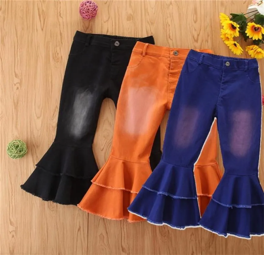 7 Styles pantalons bébé jambe large Flare mode enfant en bas âge enfants cloche bas à volants filles pantalons 20917406449