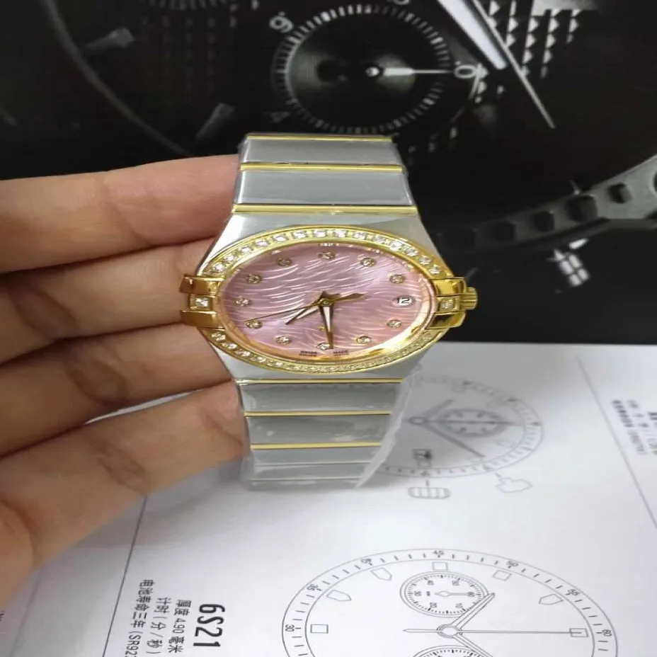 goud mode vrouwen horloges beweging roze dames horloges voor vrouw designer orologio reloj aaa diamanten dameshorloge hoge quali227s