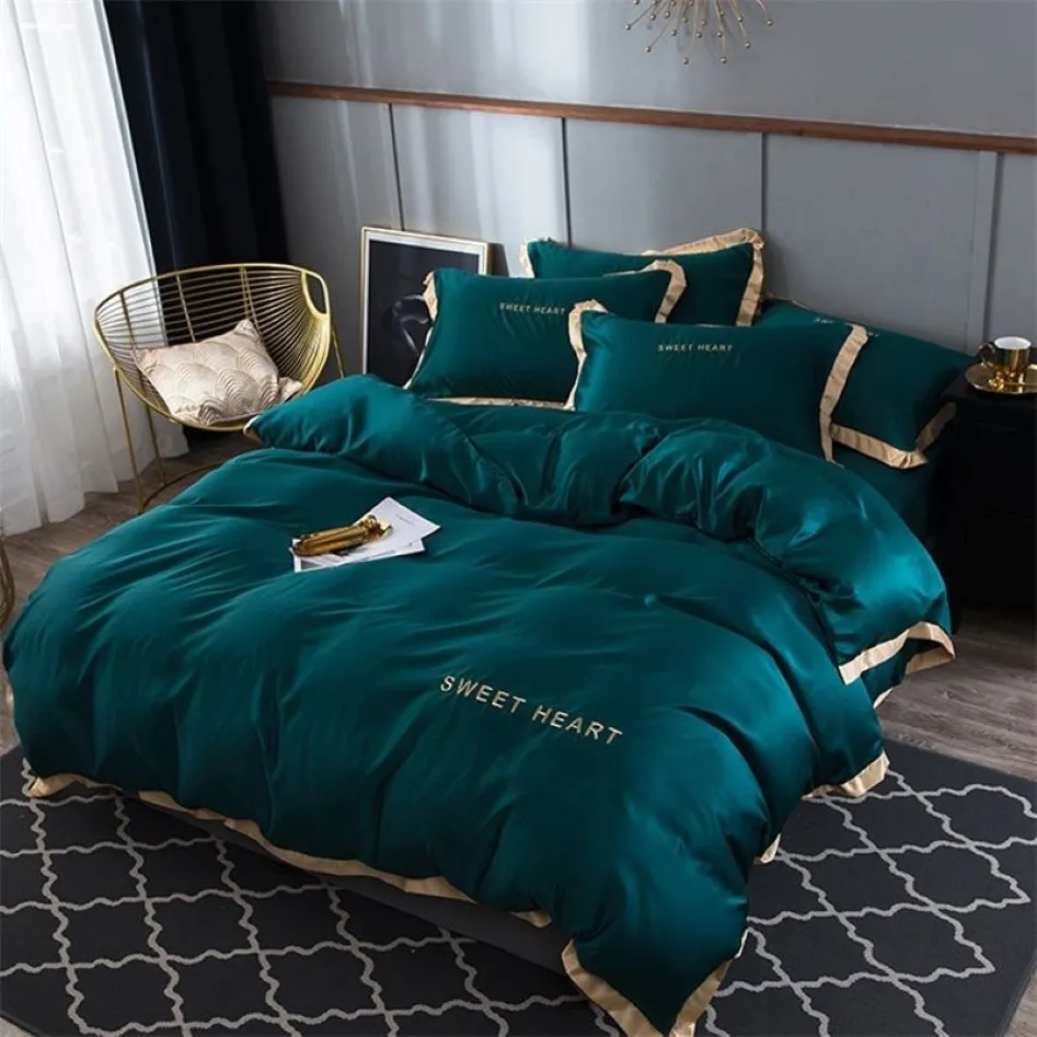 Luxe Beddengoed Set 4 Stuks Platte Laken Korte Dekbedovertrek Sets Koning Comfortabele Dekbedovertrekken Queen Size Beddengoed beddengoed LJ2398