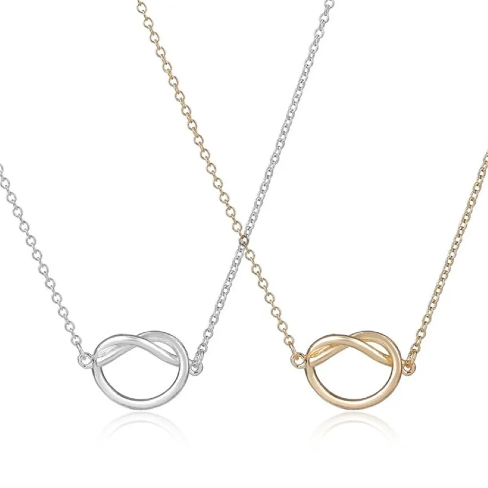 Modische Knoten-Anhänger-Halsketten, eine schöne Knoten-Anhänger-Halskette, Persönlichkeit, Liebe, komplexe Schlüsselbeinketten-Halsketten für Frauen198L