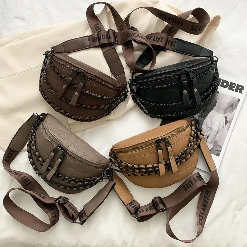 Männer Westen Marke frauen Taille Tasche Hohe Qualität Leder Brust Mode Kette Pack Damen Umhängetaschen Luxus Fanny