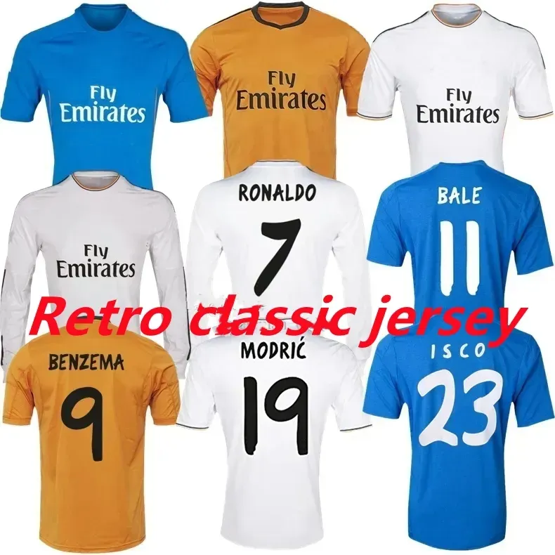 2013 2014 Ronaldo Sergio Ramos Bale 축구 유니폼 13 14 Benzema Real Madrids Home Modric Third Isco Classic Vintage Football Shirt