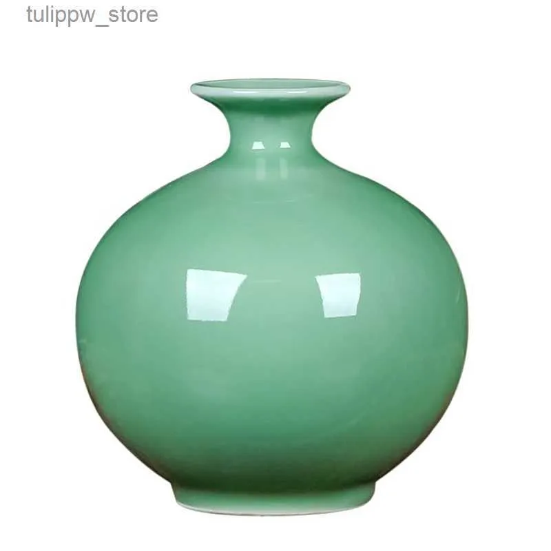 Vasi Vaso in ceramica Ceramica celadon composizione floreale bottiglia moderna stile cinese decorazione della casa artigianato salotto L240309