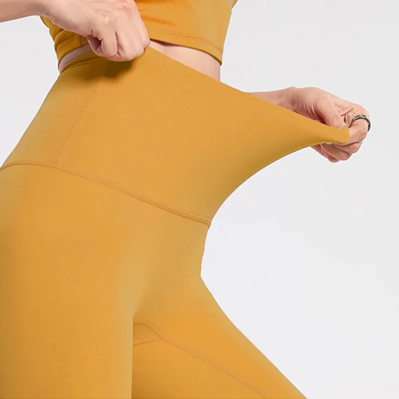 lycra kangast lausvärvi naiste joogapüksid kõrge vöökohaga jõusaalirõivaste retuusid elastsed Fiess daam õuespordipüksid_voghion.com