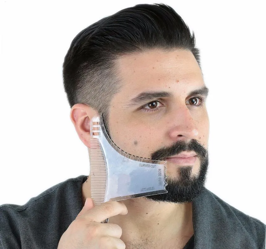 Beard Shaping Tool 8 in 1 Beard Comb Multiliner Beard Shaper Template Comb Kit Transparent Works with Any Razor6718948