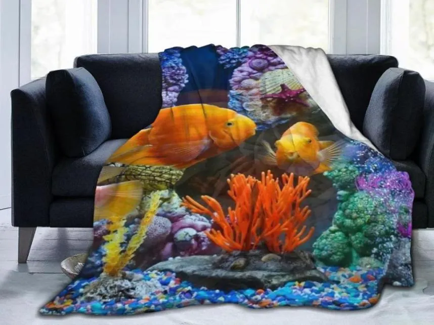 Couvertures mignons poissons 3D Prince en flanelle couverture de couverture en feuille de lit molle couvre de lit souple décoration textile 9889771