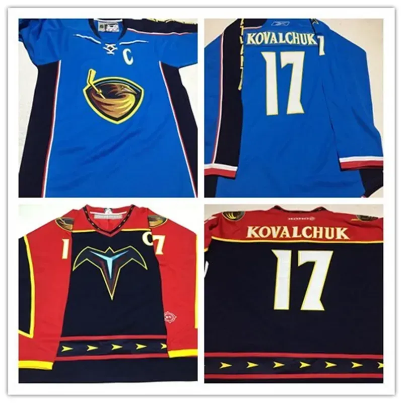 Aangepaste hockey jersey mannen vrouwen jonge Atlanta''Thrashers''17 Ilya Kovalchuk Jersey Atlanta Thrashers KOHO Hockey Jerseys 2007-08 Blue Ice maat S-5XL