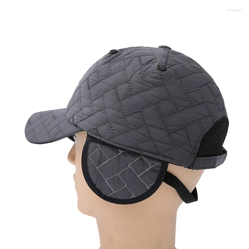 Caps à balle Spring Winter Men Broidered Button Baseball Cap avec oreille chauffants Male Male Snapback Gorras GH-494