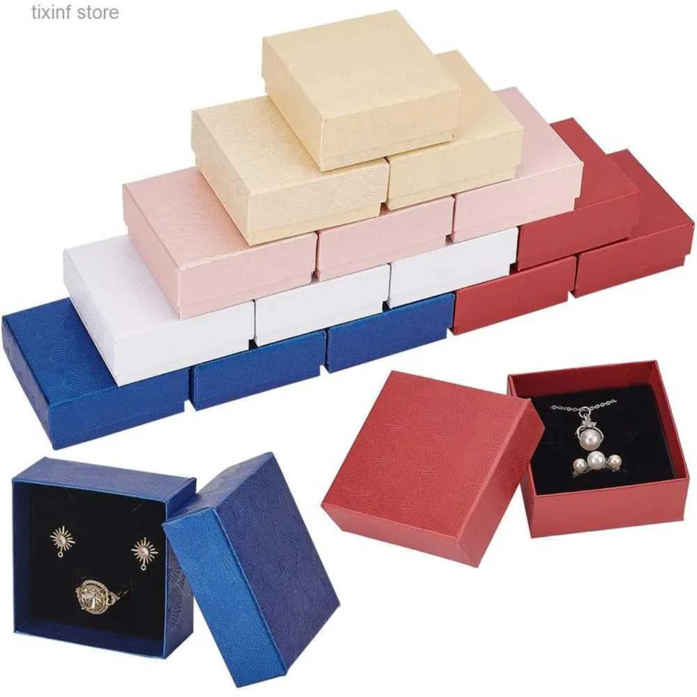 Подарочная упаковка 50 шт. 7,5x7,5x3,5 см Картонные коробки для хранения подарков Квадратные коробки для ювелирных изделий Браслеты Серьги Ожерелье Упаковочная коробка T240309