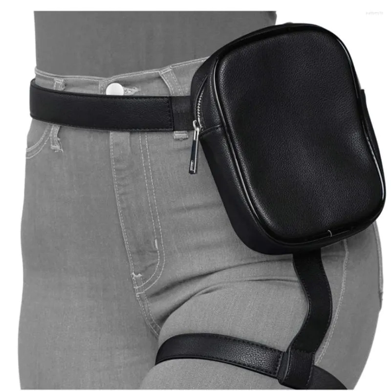 Sacs de taille Femmes Sac Portefeuille Téléphone portable Jambe Cuisse Ceinture Pu Cuir Fille Fanny Pack pour randonnée en plein air moto