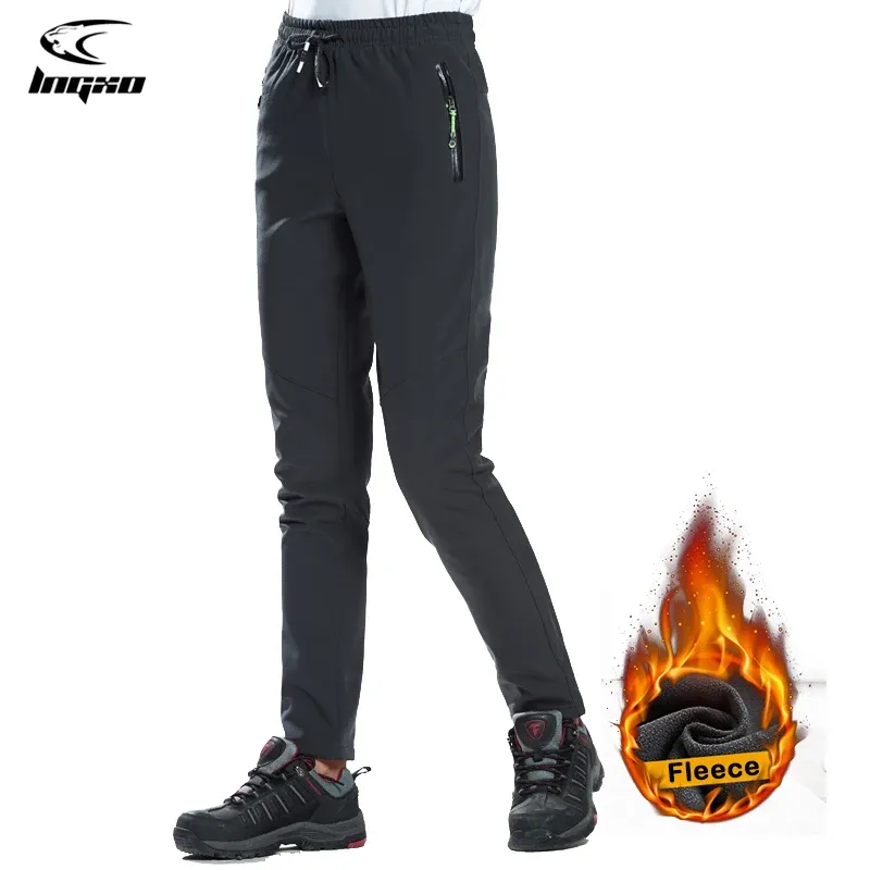 Capris LNGXO Waterproof Winter Pants Women Outdoor Warm Softshell Fleece Trousers Trekking Camping Climbing Skiing Hiking Rain Pants