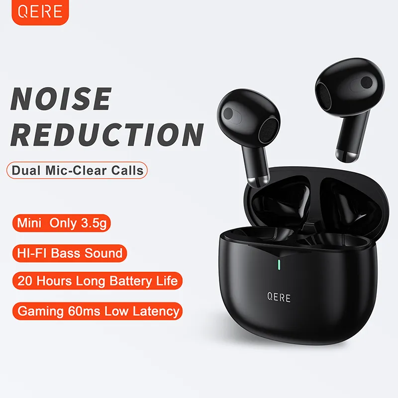 QERE E28 Hot Sale Wireless Earphone TWS True Stereo Sport Waterproof In Ear Earphones Sport Headset Wireless Earbud Wireless Headphones Bluetooth Earphones