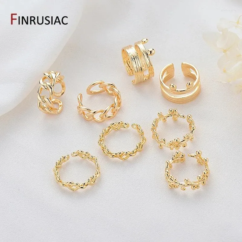 Cluster Rings Gold Plated Punk Gothic Geometric Open For Women Adjustable Flower Love Twist Ladies Fashion Jewelry