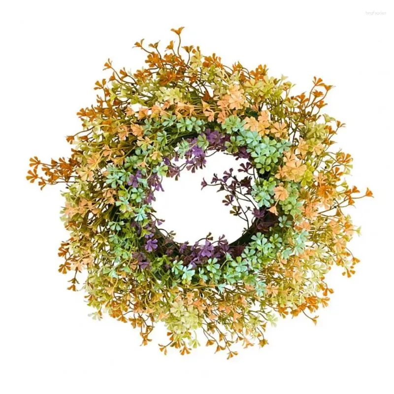 Couronne de fleurs décoratives pour fenêtre, guirlande de fleurs en plastique de printemps, fleurs sauvages pour porte d'entrée, décoration murale de maison, mariage artificiel