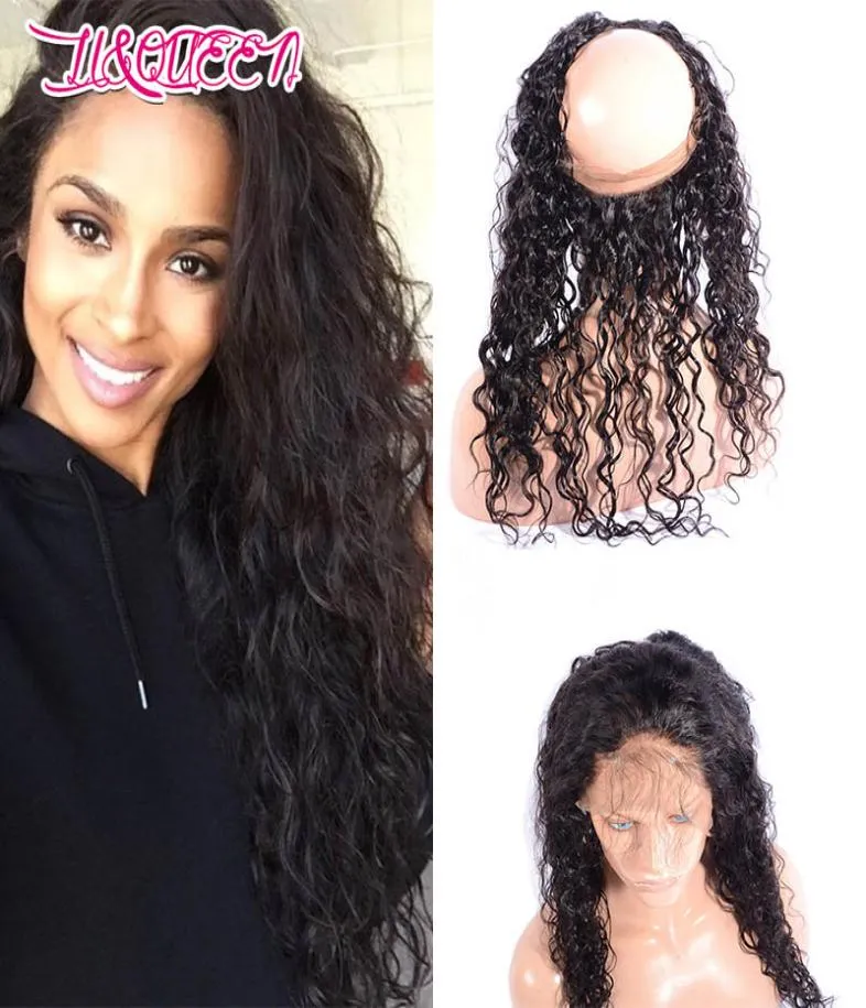 Cabelo virgem não processado malaio 360 rendas frontal pré-arrancado com cabelo de bebê onda de água encaracolado 824 polegadas cabelo humano malaio front9529663