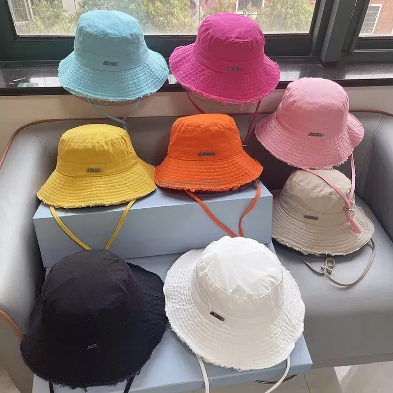 Designer hink hattar kvinnor monterade flerfärgad utomhus canvas hattar designer mode breda brim hattar sommar utomhus solskade mössor montering fiskare strandhatt