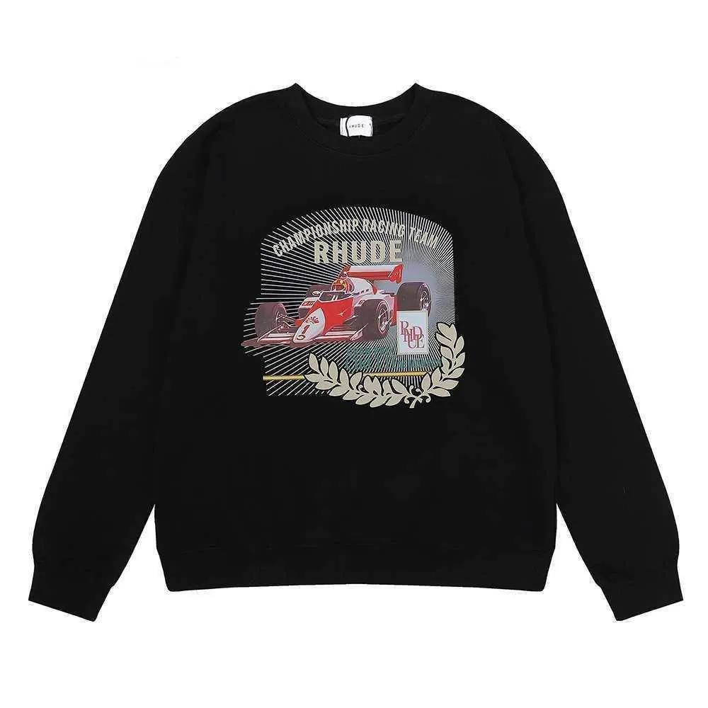 2024 Tendance Nouveau Stylemens Sweats à capuche Sweats à capuche pour hommes Ensembles Ins Chic Rhude F1 Racing Gran Prix Circuit De Monaco Pull à col rond