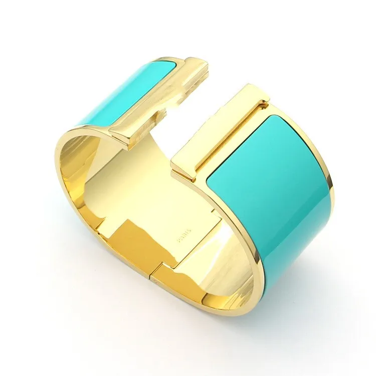 Pulseira de designer clássico 33mm pulseira de ouro ultra larga para homens e mulheres amantes pulseira 316L titânio aço pulseira de ouro pulseira de design