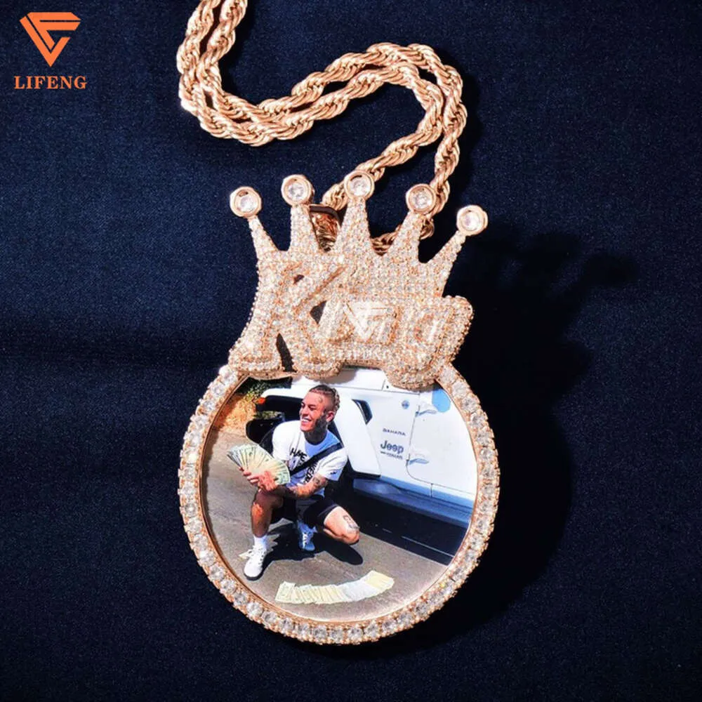 Lifeng Jewelry Custom the Bell Hiphop Charm Iced Out Vvs Moissanite Memory Photo Diamond Pendant