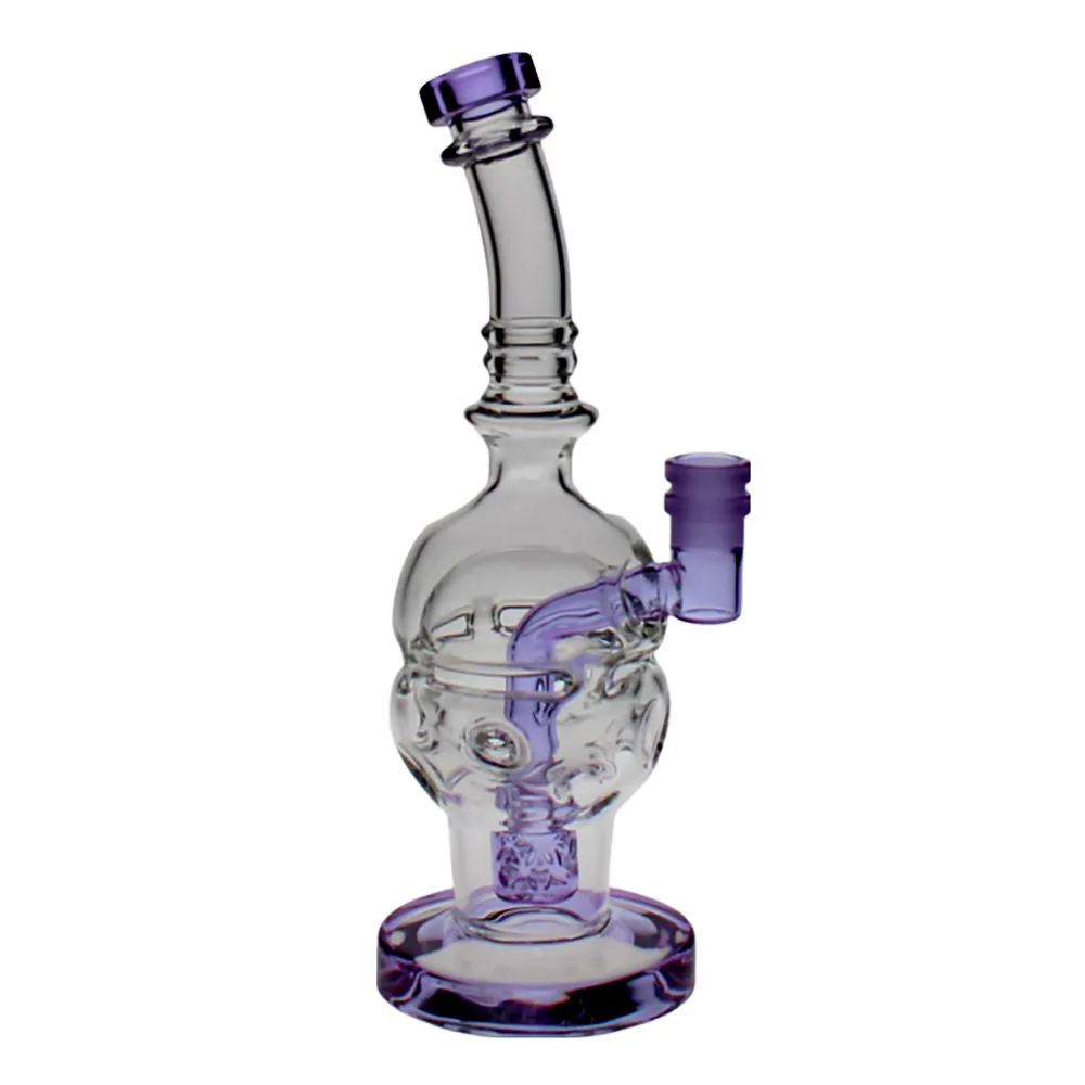 SAML 8.8 Inch Tall Glass SOL EGG FAB Bong Hookahs Seed Of Life Dab Rig Recycler Water pipe Female joint size 14.4mm PG3001FC-EGG V2 Purple