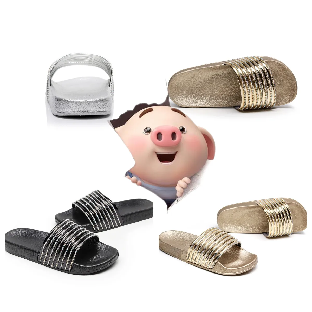 Najwyższej jakości gai designerskie sandały sandały damskie slajdy swobodne buty na pikowana platforma letnia śliska na plażę rozmiar 35-41