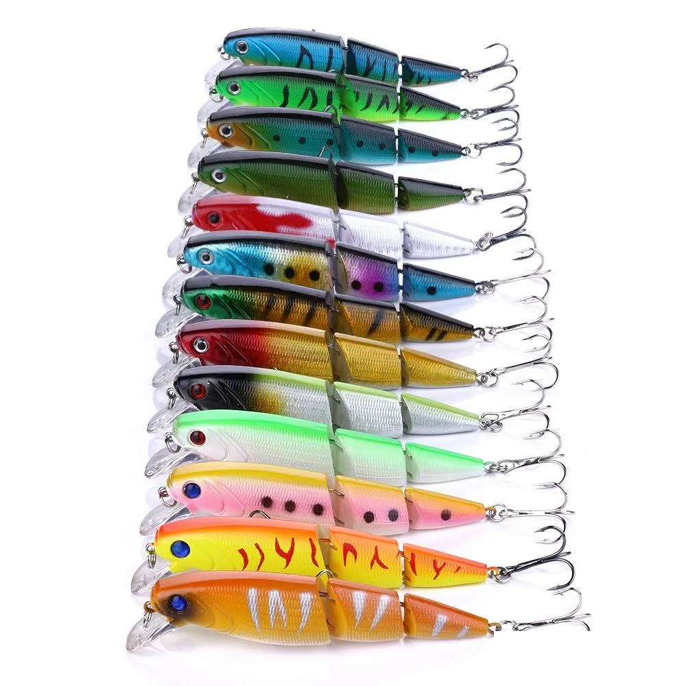 Hengjia 13 Couleurs Mti Articulé Minnow Leurre De Pêche Dur Basse Appât Swimbait Pour La Truite 10.5Cm 14G Drop Livraison Sports Outd Dh2GP