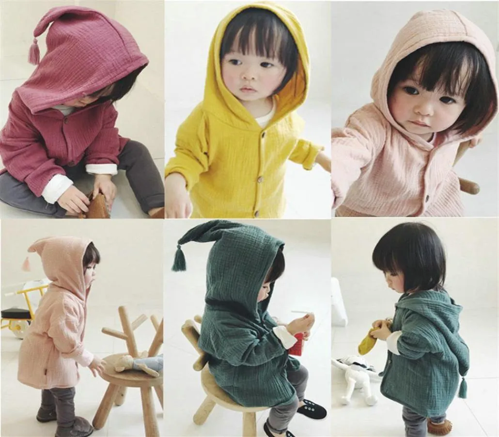 Children Baby Girl Fashion Hooded Coat Cute Solid Color Long Sleeve Spring Autumn Casual Outerwear 263r1364193