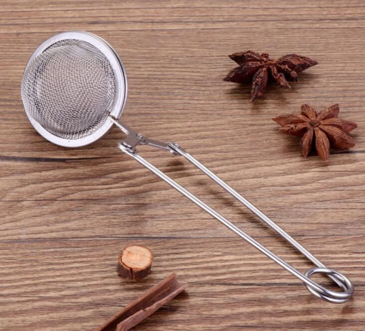 TEA INFUSER 304 Rostfritt stål sfär Mesh Silit Kaffe ört Filter Diffuser Handle Ball4927462