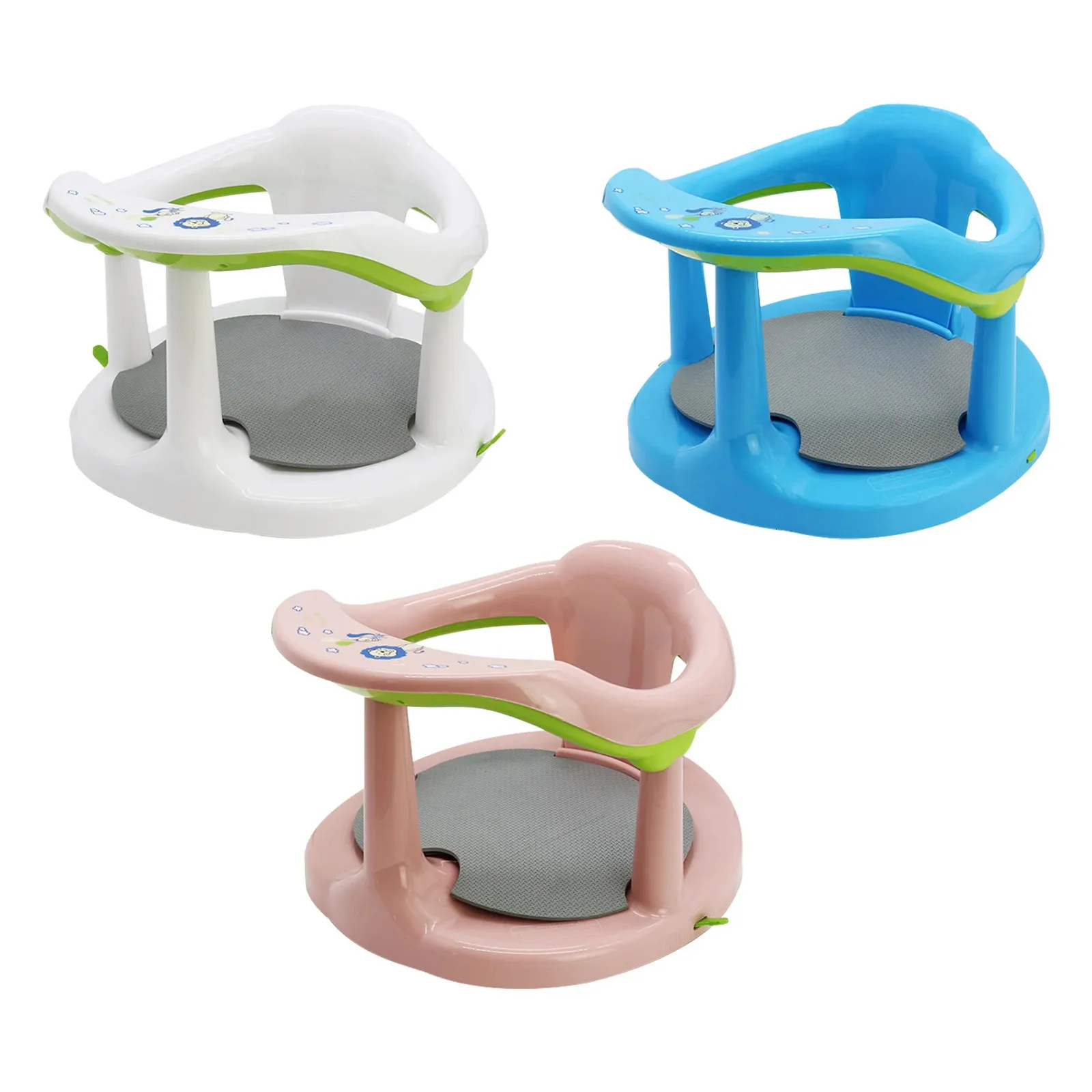 Baby Bath Seat Portable Safety Anti Slip Born duschstol med ryggstöd Sugkoppar Baby Care Bathing Seat Tvättleksaker 240228