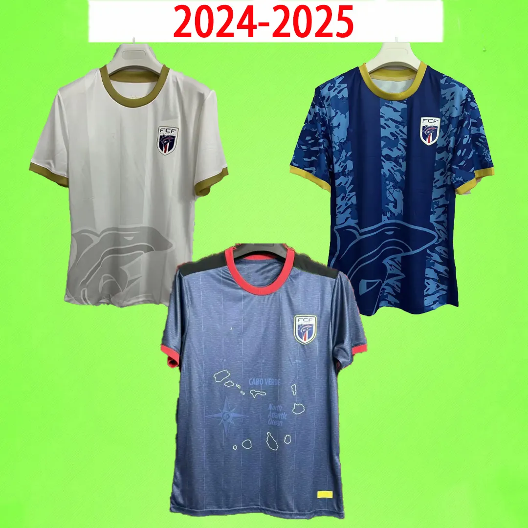 Kaapverdië Voetbalshirts 2023 2024 Afrika Cup Thuis Uit Derde Voetbalshirts Heren Uniformen Kits wit blauw