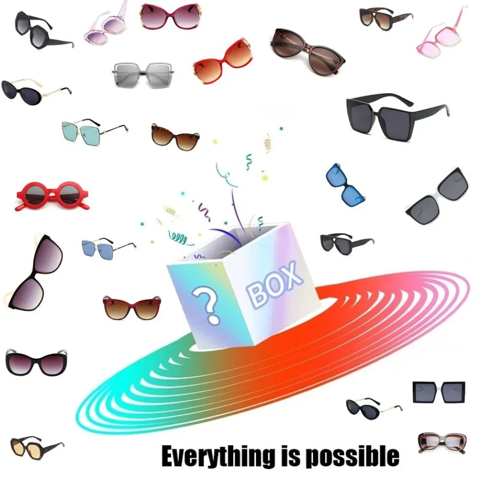 Boîte mystère pour lunettes de soleil, cadeau Surprise, lunettes de soleil de styliste Premium, Boutique, article aléatoire avec boîtes et emballage 2458