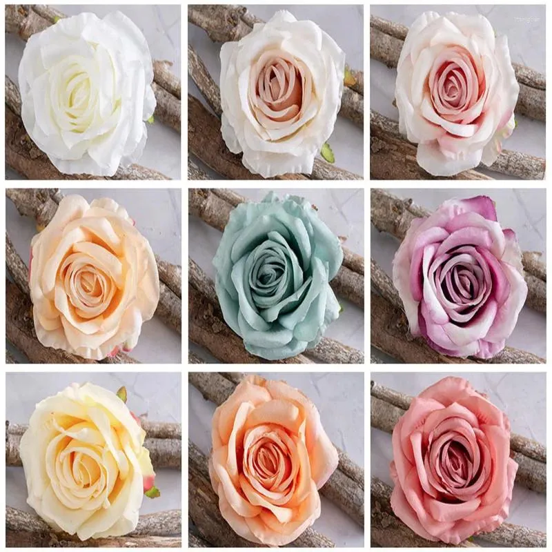 Fleurs décoratives Fleur artificielle Mille couches Rose Têtes 20pcs Mariage DIY Saint-Valentin Lieu Disposition Arch Design Arrangemen