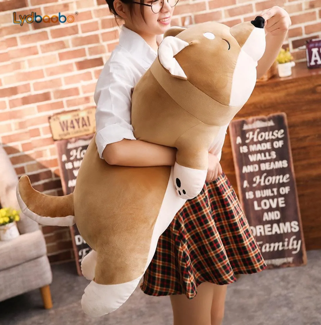 1pc Cartoon Lying Plush Stuffed Dog Big Toys Shiba Inu Dog Doll Lovely Animal Children Birthday Gift Corgi Plush Pillow 40100cm Y5282632