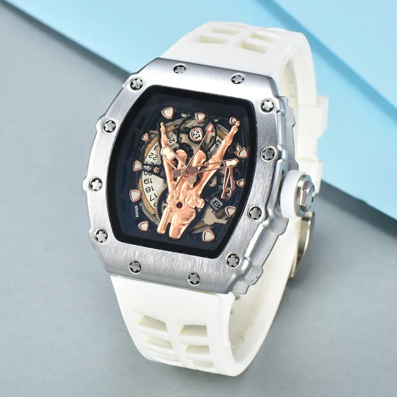 NIEUW Topluxe luxe merk herenhorloge Fly Back Timing Wit keramisch multifunctioneel quartz uurwerk