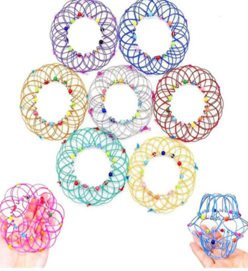 Toys Magic Flow Ring Mandala Flower Basket Flera förändringar Handgjorda järnslingor Trådkorgar Kids Vuxen Stress Relief Finger Fun Party Gifts HH33MDRX6241836