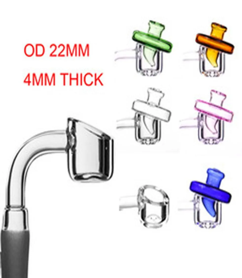 4mm Thick Smoking Parts 10mm 14mm 18mm Quartz Banger With Carb Cap For dab rig domeless nail4906129