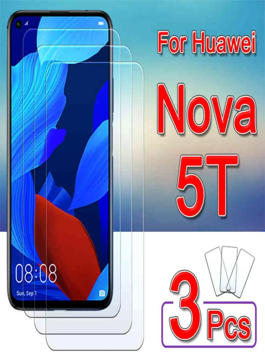 3 datorer för Huawei Nova 5T 5Z 5i Pro 2i 3 3i 6 7 SE 7i Glasskyddsskärmskydd på Nova5T Nova5 5 T T5 Hempererad Glas Film9927334