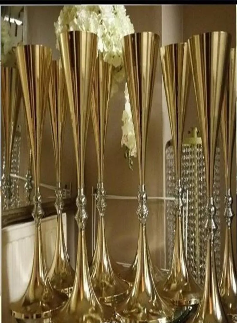 70cm 27インチ背の高い白い銀の結婚式の花瓶花瓶の目立つテーブルスパークリングウェディングデコレーションバンケットロードリード装飾8556625
