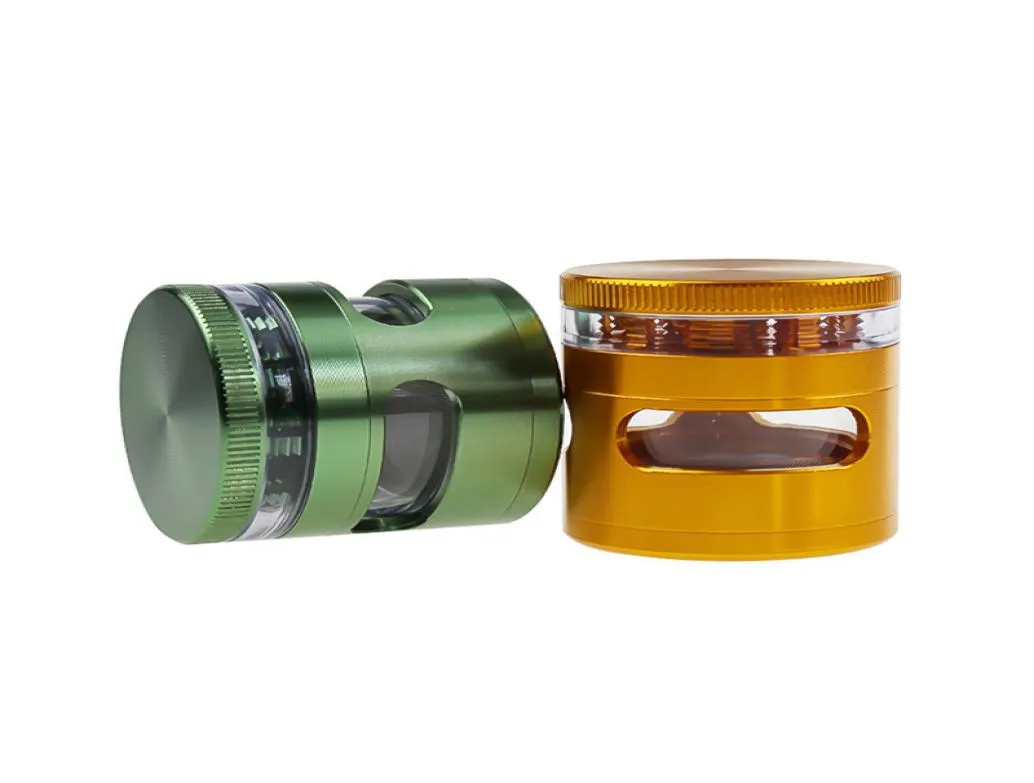 2021 GreenGolden Colors Grinders 4 Pièces Détecteur de cigarette de fumée de tabac en métal Broyeur de tabac Fit Cool Gift Dry Herb2800834