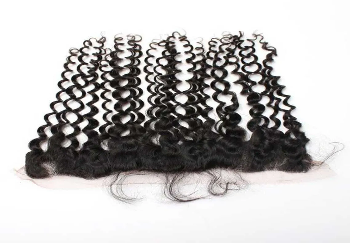 Mongol Deep Curl 132quot Renda Fechamento Frontal Cabelo Humano Profundo Encaracolado Renda Fechamento Frontal Com Cabelo Do Bebê 2080909